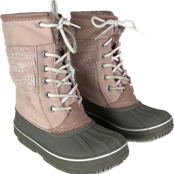 LONDON FOX PINK SPARKLY WARM LINED SNOWBOOTS - Picture 1 of 11